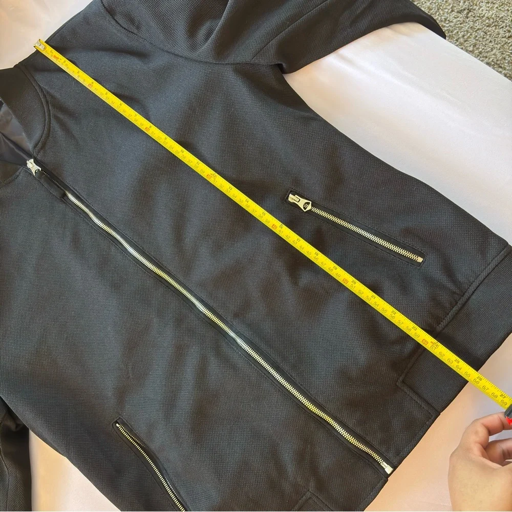 Zara Black Bomber Jacket with Silver Zippers